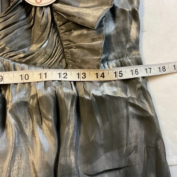 Entro Shimmering Silver Ruffle Mini Dress - Picture 7 of 10